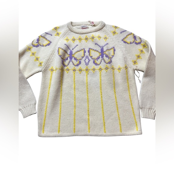 Vintage Acrylic Butterfly Sweater, large - Picture 6 of 9